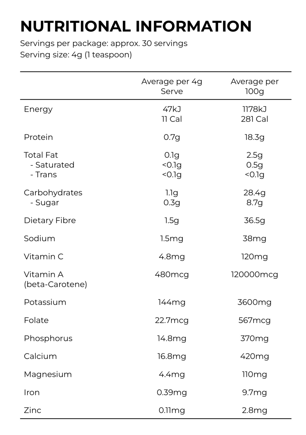 Organic Barley Grass Powder 150g